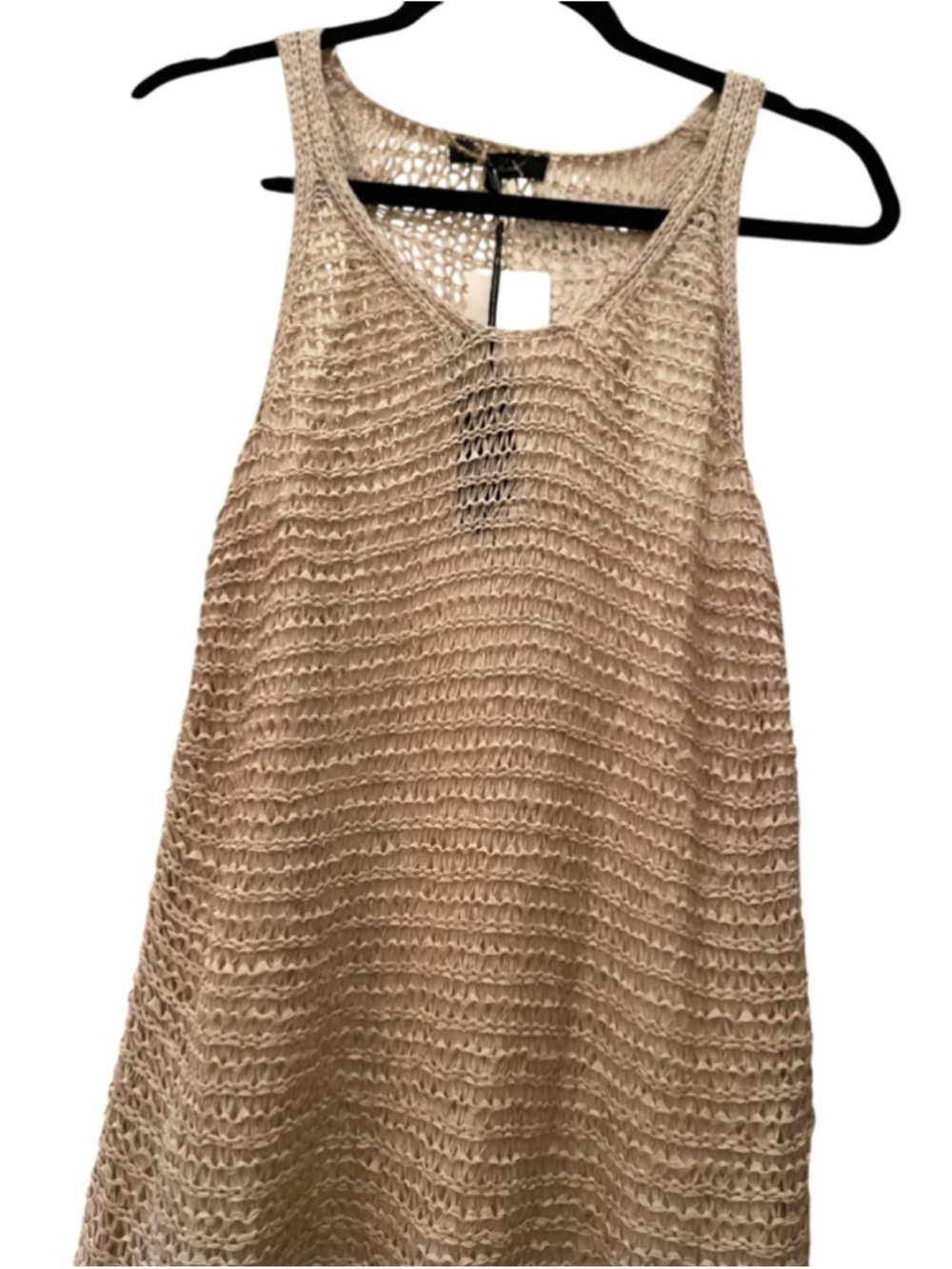 NWT Honey Punch Beige Crochet Knit Tank Top Women’s Size M - Picture 2 of 6